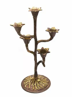 Підсвічник на 5 свічок бронзовий (30х15х12 см)(Candle Stand 5C Leaf antic)
