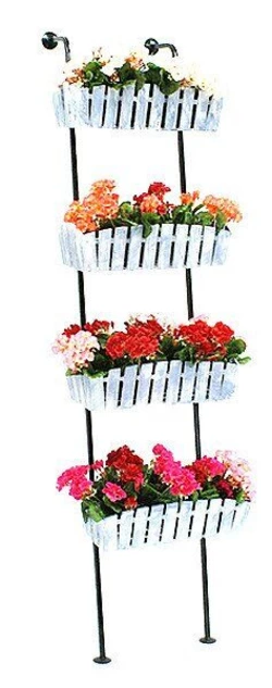 Кованая подставка для цветов Кантри "Лестница 4"