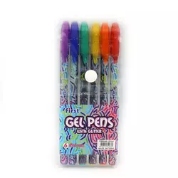 Набір гелевих ручок глиттер "Gel pens" 6шт., PVC
