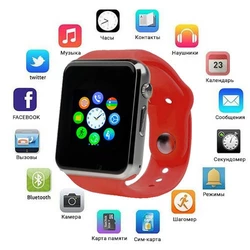 Smart Watch A1, Sim card + камера, red