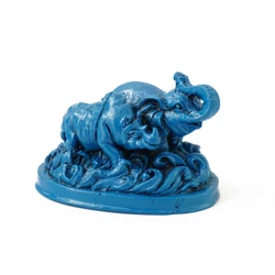 Носоріг зі слоном сині 9х6х6 см. полістоун