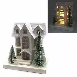 Декор новорічний будиночок LED 3D фігура "Christmas" 16х15,5х11,5см, 1шт/етик.