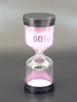 Песочные часы "Круг" стекло + пластик 60 минут Розовый песок