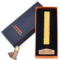 USB запальничка в подарунковій упаковці Lighter (Спіраль розжарювання) №HL-47 Gold
