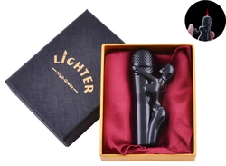 Запальничка в подарунковій коробці Дівчина на Мікрофоні (Турбо полум'я) №XT-61 Black