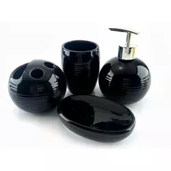 Набір для ванної керамічний чорний (17х14х10 см)