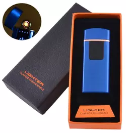 USB запальничка в подарунковій коробці LIGHTER (Спіраль розжарювання) №HL-132 Blue