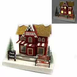 Декор новорічний будиночок LED 3D фігура "Bakery" 16,5х12,5х12см, 1шт/етик.