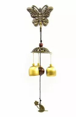 Колокольчик дверной "Бабочка" силумин + 3 бронзовых колокольчика