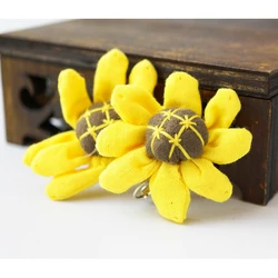Сережки ганчірні Квітка жовтий