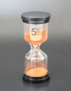 Пісочний годинник "Коло" скло + пластик 5 хвилин Помаранчевий пісок