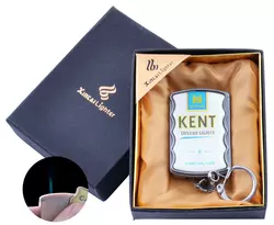 Запальничка-брелок в подарунковій коробці KENT (Гостре полум'я) №XB-8-3