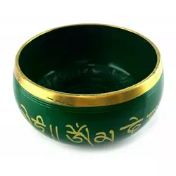 Чаша співоча бронзова "Будда" зелена (16.5х 8.7х 15.8 см)