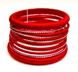 Комплект з 13 браслетів кільце в тканини Червоний