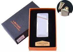 USB запальничка в подарунковій упаковці (Спіраль розжарювання) №HL-25 Silver