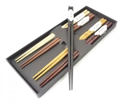 Палочки для еды деревянные ассорти 5 видов набор 5 пар