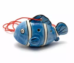 Свистулька керамічна "Риба" синя (8,5х6х4 см)