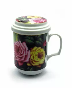 Чашка заварочная з ситом (330мл.)(BFC3056) "Троянди" (48шт.в ящ.)