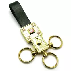 Брелок для ключів зі шкіряним ремінцем "Стрази" 19387 C