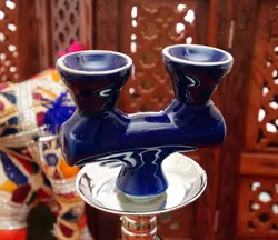 Запасна чашка для кальяну подвійне Синя