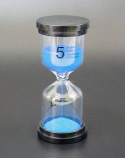 Пісочний годинник "Коло" скло + пластик 5 хвилин Блакитний пісок