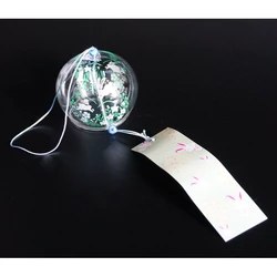 Японський скляний дзвіночок Фурін малий 7*7*6 см. Висота 40 см. Зайці в кольорах