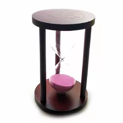 Годинник пісковий 15 хв рожевий пісок (14,5х9х9 см)