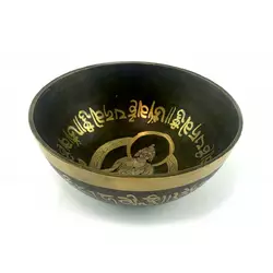 Чаша співоча бронзова "Будда" зелена (16.1х 15.4х 7 см)