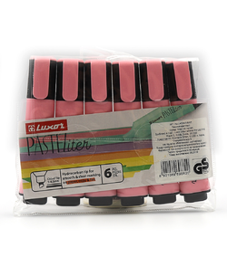 Текстовиделітелі пастель. "Luxor" "Textliter" 1-4,5mm розов. PVC