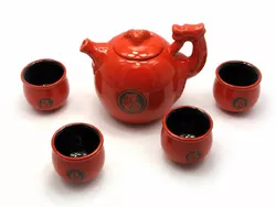 Сервиз керамический "Дракон" (чайник, 4 чашки) (35х15х12 см) (S034A)