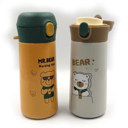 Пляшка-термос для води "Mr. Bear" 350ml, з петлею подвійн. стін.mix 1 шт./етика