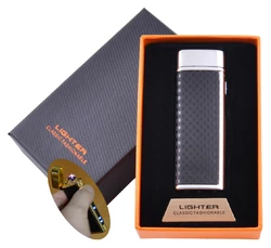 Електроімпульсна запальничка в подарунковій коробці LIGHTER (USB) №HL-128 Silver
