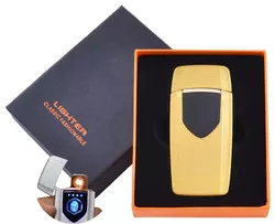 USB запальничка в подарунковій упаковці Lighter (Спіраль розжарювання) №HL-57 Gold