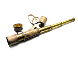 Подзорная труба в кожаном чехле(48х5,5 см)(BRASS & LEATHER TELESCOPES)