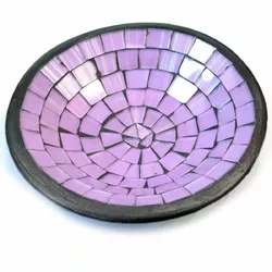 Блюдо теракотове з фіолетовою мозаїкою (d 15 h-3 см)