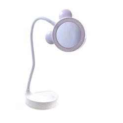 Дзеркало настільне з LED підсвічуванням на акумуляторі біле (29х10х10 см)