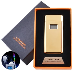 Електроімпульсна запальничка в подарунковій коробці Lighter (USB) №5005 Gold