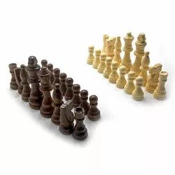 Шахові фігури дерев'яні в блістері (h фігур 3,5-7,5 см, d 1,8-2,2 см) (3")