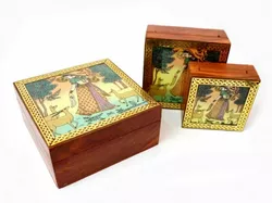 Скринька з картинками з напівкоштовних каменів Гопі