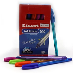 Ручка кулькова "Luxor" "IncGlide ICY" треуг копр mix сін. 0,7 мм (16702)