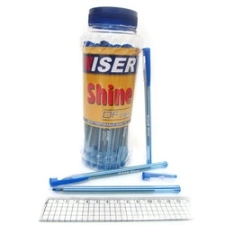 Ручка масляна Wiser "SHINE" 0,6 мм банку/30шт синя