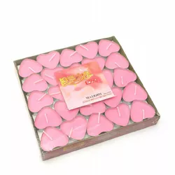 Свічки "Сердечка" рожеві (набір 50 штук)(17х16х2 см)