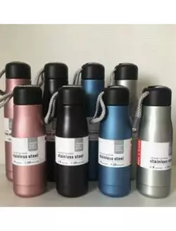 Пляшка-термос для води "Design" 400ml, з петл. подвійн. стін.mix 1 шт./етика