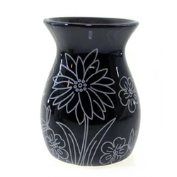 Аромалампа керамічна "Квіти" чорна (11,5х9х9 см)