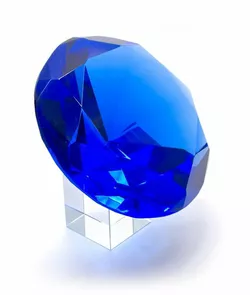 Кришталевий кристал на підставці синій (12 см)(6057)