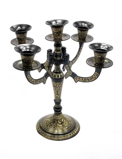 Підсвічник бронзовий на 5 свічок чорний (26х25х25 см)(Candle Stand 5C BD)