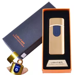 USB запальничка в подарунковій упаковці Lighter (Спіраль розжарювання) №HL-43 Gold