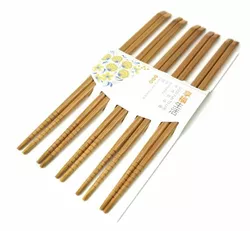 Палочки для еды бамбук со срезом в блистере набор 5 пар