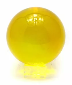 Кришталева куля на підставці жовтий (11 см)