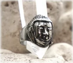 Перстень "Boho" нержавіюча сталь розмір 20 - 22 Будда особа